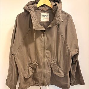 Aritzia TNA Dark Army Green Hooded Jacket